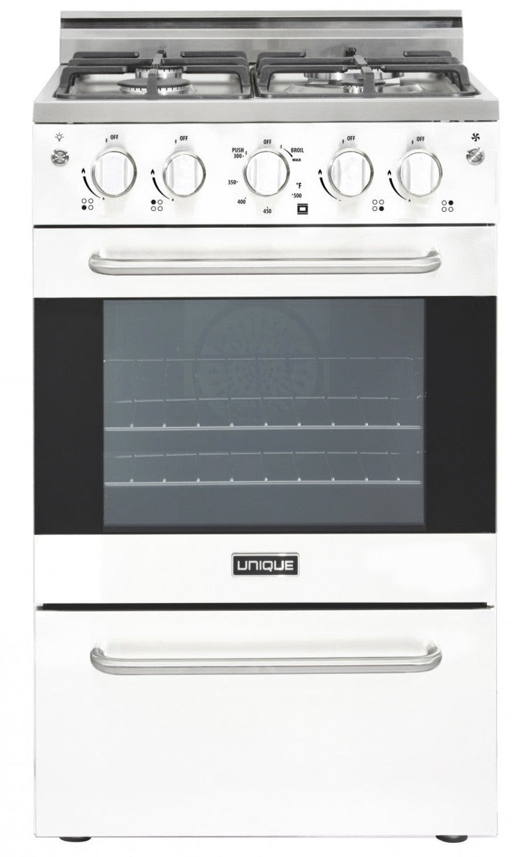 Prestige by Unique 20″ Convection Gas Range - UGP-20V PC1 W 