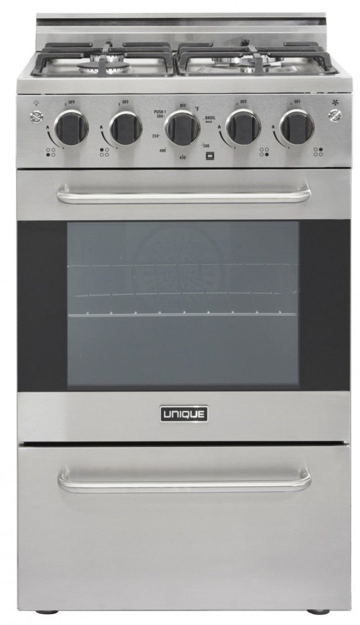 Prestige by Unique 20″ Convection Gas Range - UGP-20V PC1 S/S  