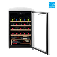 iio 30-Bottle Freestanding Retro Wine Cooler - IFF2-WS30-WH-V 