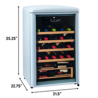 iio 30-Bottle Freestanding Retro Wine Cooler - IFF2-WS30-LB-V 