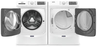 Maytag Front-Load 5.5 Cu. Ft. Washer with Extra Power and 7.3 Cu. Ft. Electric Steam Dryer – White - Laundry Set in Grey