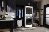 Maytag Front-Load 5.5 Cu. Ft. Washer with Extra Power and 7.3 Cu. Ft. Electric Steam Dryer – White - Laundry Set in Grey