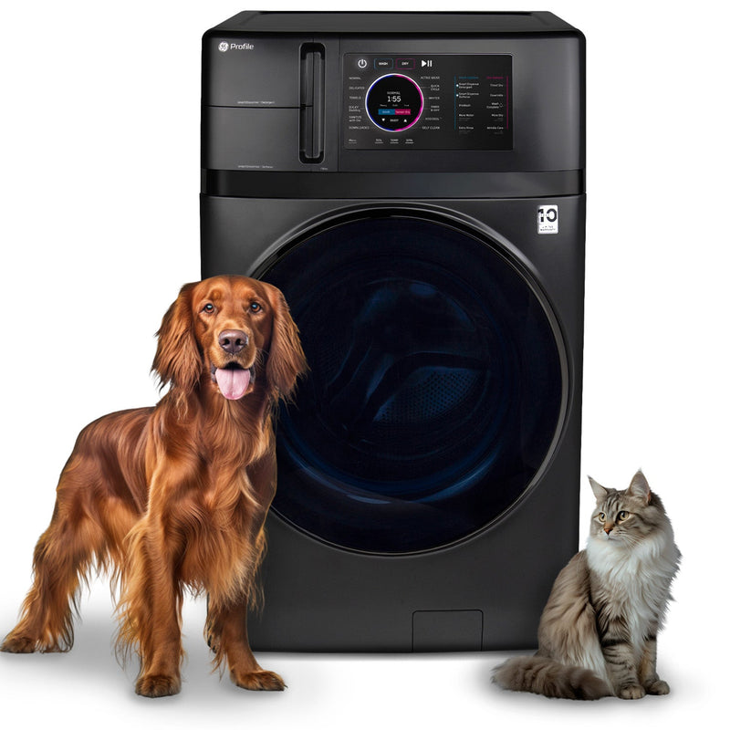 Profile 5.5 Cu. Ft. UltraFast All-in-One Washer/Dryer with Ventless Heat Pump and Pet Hair Removal M… | Laveuse-sécheuse tout-en-un ultrarapide Profile de 5,5 pi³ avec pompe à chaleur sans conduit et mode…