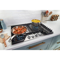 Whirlpool 30" Gas Cooktop with EZ-2-Lift™ Hinged Cast-Iron Grates - WCGK5030PB | Surface de cuisson à gaz Whirlpool de 30 po avec grilles en fonte à charnières EZ-2-LiftMC - WCGK5030PB | WCGK530B