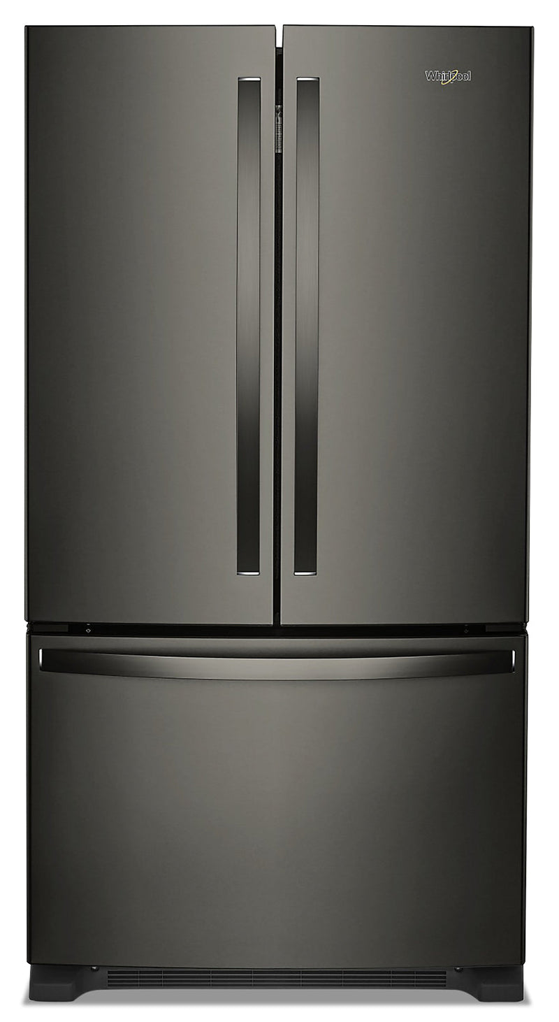 Whirlpool 36" 20 Cu. Ft. French-Door Refrigerator - Black Stainless - WRF540CWHV | Réfrigérateur Whirlpool de 20 pi³ et de 36 po à portes françaises - acier inoxydable noir - WRF540CW…