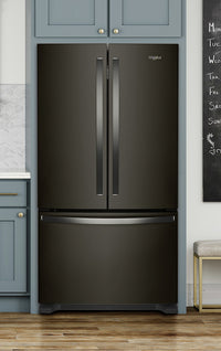 Whirlpool 36" 20 Cu. Ft. French-Door Refrigerator - Black Stainless - WRF540CWHV | Réfrigérateur Whirlpool de 20 pi³ et de 36 po à portes françaises - acier inoxydable noir - WRF540CW…