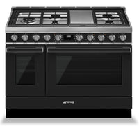 Smeg Portofino 6 Cu. Ft. Double Oven Dual Fuel Range - CPF48UGMAN|Cuisinière hybride à double four Smeg Portofino de 6 pi3 - CPF48UGMAN