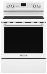 KitchenAid 6.4 Cu Ft. Five-Element Electric Convection Range - White - Electric Range in White