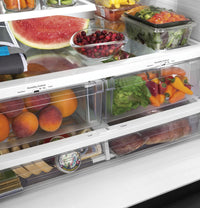 GE 36" 21.9 Cu. Ft. Counter-Depth French-Door Refrigerator - Stainless Steel - GWE22JYMFS | Réfrigérateur GE de 21,9 pi3 et de 36 po de profondeur comptoir à portes françaises - acier inoxydable - GWE22JYMFS | GWE22MFS