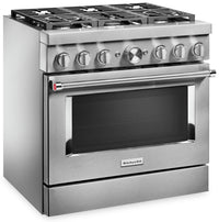 KitchenAid 36" Smart Commercial-Style Gas Range - KFGC506JSS