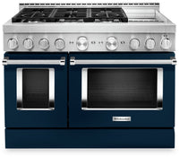 KitchenAid 48" Smart Commercial-Style Gas Range with Griddle - KFGC558JIB