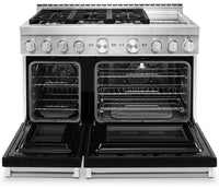 KitchenAid 48" Smart Commercial-Style Dual Fuel Range with Griddle - KFDC558JBK