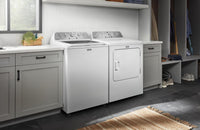 Maytag 5.4 Cu. Ft. Top-Load Washer and 7 Cu. Ft. Electric Dryer with Steam - White | Laveuse à chargement par le haut 5,4 pi3 et sécheuse électrique 7 pi3 avec vapeur de Maytag - blanches | MATL545W