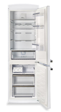 Classic Retro by Unique 24" 12 Cu. Ft. Bottom-Freezer Refrigerator - Marshmallow White - UGP-340L W AC | Réfrigérateur Classic Rétro par Unique de 24 po et de 12 pi3 à congélateur inférieur - blanc guimauve - UGP-340L W AC | U340LWAC