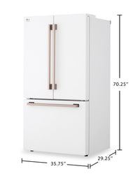 LG Studio 36" 27 Cu. Ft. Smart Counter-Depth MAX™ French-Door Refrigerator - Essence White - SRFB27W3 | Réfrigérateur intelligent LG Studio de 27 pi3 et de 36 po de profondeur comptoir MAXMCà portes françaises - essence blanche - SRFB27W3 | SRFB27W3