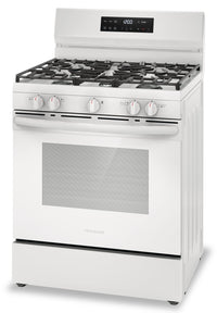 Frigidaire 5.1 Cu. Ft. Gas Range With Quick Preheat and Five Burner Cooktop - White - FCRG3062AW | Cuisinière à gaz Frigidaire de 5,1 pi³ avec préchauffage rapide et surface de cuisson à 5 brûleurs -…