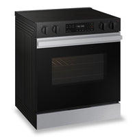 Samsung 6.3 Cu. Ft. Smart Electric Slide In Range with Voice Control  - Stainless Steel - NSE6DG8100… | Cuisinière intelligente électrique encastrée Samsung de 6,3 pi³ avec commande vocale - acier inoxyda…