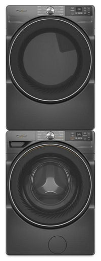 Whirlpool 5.2 Cu. Ft. Smart Front-Load Washer and 7.4 Cu. Ft. Electric Dryer - Volcano Black | Laveuse intelligente à chargement frontal de 5,2 pi³, sécheuse électrique de 7,4 pi³ de Whirlpool - noir volcan | WHFL57RU