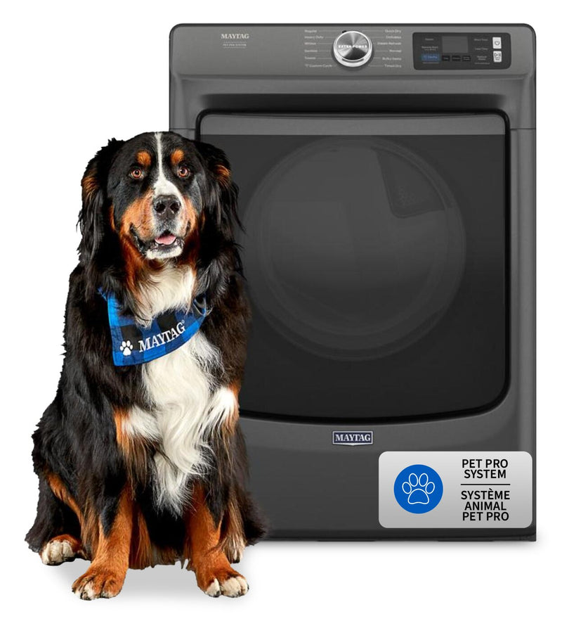 Maytag 7.4 Cu. Ft. Pet Pro Smart Electric Dryer - Volcano Black - YMED7020RU | Sécheuse électrique intelligente Pet Pro de 7,4 pi3 de Maytag - noir volcan - YMED7020RU | YMED702U