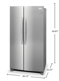 Frigidaire Gallery 36" 26 Cu. Ft. Side-by-Side Refrigerator - Stainless Steel - GRSN2620AF | Réfrigérateur Frigidaire Gallery de 26 pi3 et de 36 po à compartiments juxtaposés - acier inoxydable - GRSN2620AF | GRSN26AF