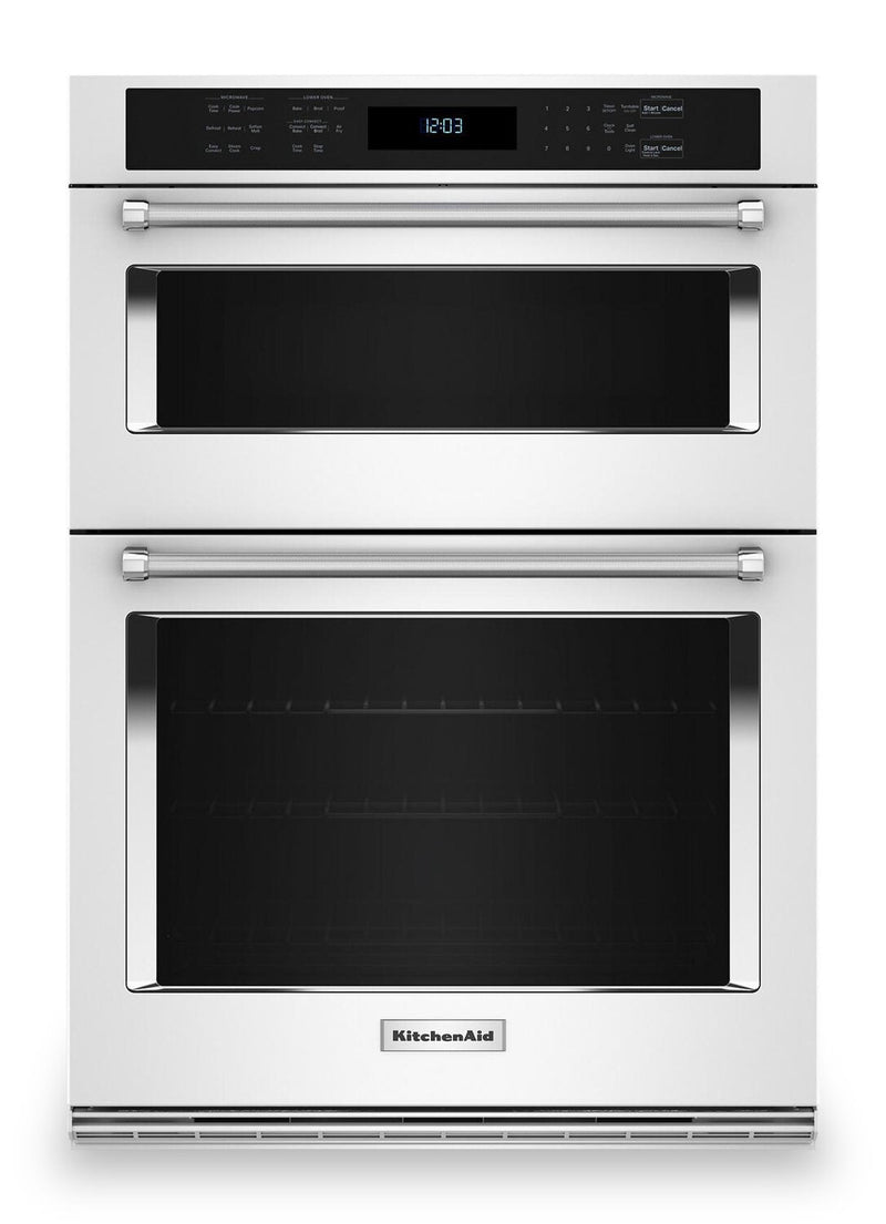 KitchenAid 30" 6.4 Cu. Ft. Combination Microwave Wall Oven with Air Fry - KOEC530PWH | Four mural combiné avec four à micro-ondes KitchenAid de 30 po de 6,4 pi3 et friture à air - KOEC530PWH | KOEC53WW