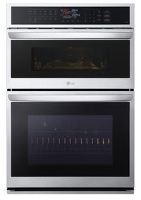 LG 30" 6.4 Cu. Ft. Electric Combination Wall Oven with Fan Convection - Smudge Proof Stainless Steel… | Four mural combiné électrique LG de 6,4 pi³ et de 30 po avec convection par ventilateur - acier inox…