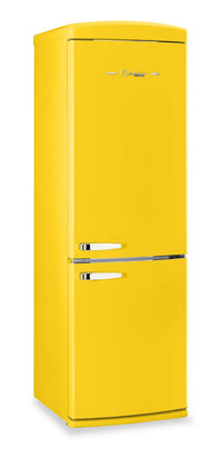 Classic Retro by Unique 24" 12 Cu. Ft. Bottom-Freezer Refrigerator - Canary Yellow - UGP-340L Y AC | Réfrigérateur Classic Rétro par Unique de 24 po et de 12 pi3 à congélateur inférieur - jaune canari - UGP-340L Y AC | U340LYAC