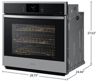 Samsung 30" 5.1 Cu. Ft. Electric Single Wall Oven with Steam Cook and Air Sous Vide - Stainless Stee… | Four mural simple électrique Samsung de 5,1 pi³ et de 30 po avec cuisson à la vapeur et Air Sous Vid…