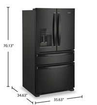 Whirlpool 36" 24.5 Cu. Ft. French-Door Refrigerator - Black - WRMF3636RB | Réfrigérateur Whirlpool de 36 po et de 24,5 pi³ à portes françaises - noir - WRMF3636RB | WRMF36RB