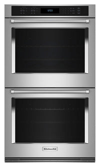 KitchenAid 30" 10 Cu. Ft. Electric Double Wall Oven with True Convection - PrintShield Stainless - K… | Four mural double électrique KitchenAid de 10 pi³ et de 30 po avec convection véritable - acier inox…