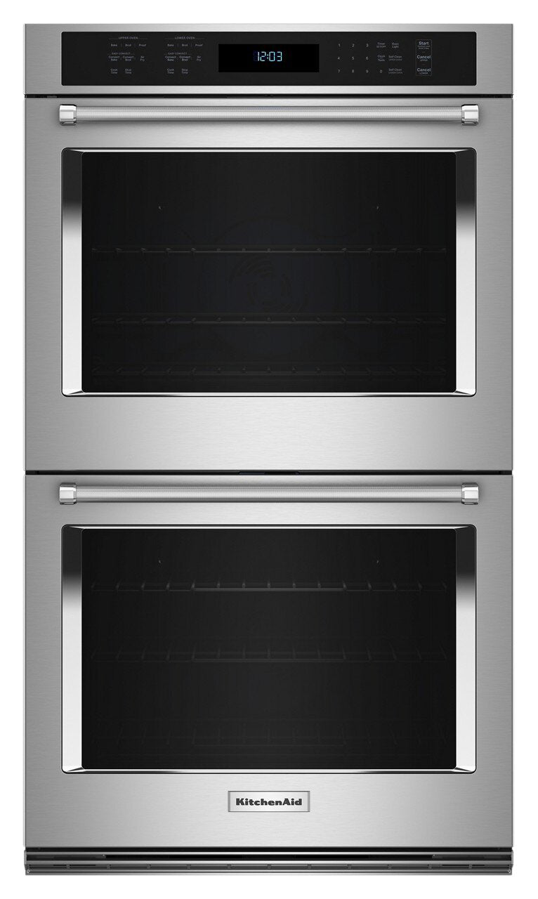 KitchenAid 30" 10 Cu. Ft. Electric Double Wall Oven with True Convection - PrintShield Stainless - K… | Four mural double électrique KitchenAid de 10 pi³ et de 30 po avec convection véritable - acier inox…