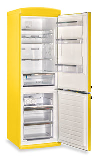 Classic Retro by Unique 24" 12 Cu. Ft. Bottom-Freezer Refrigerator - Canary Yellow - UGP-340L Y AC | Réfrigérateur Classic Rétro par Unique de 24 po et de 12 pi3 à congélateur inférieur - jaune canari - UGP-340L Y AC | U340LYAC