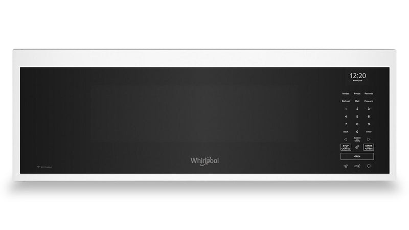 Whirlpool 1.1 Cu. Ft. Smart Low-Profile Over-the-Range Microwave - White - YWMML5530RW | Four à micro-ondes à hotte intégrée intelligent à profil bas Whirlpool de 1,1 pi3 - blanc - YWMML5530RW | YWMML5RW