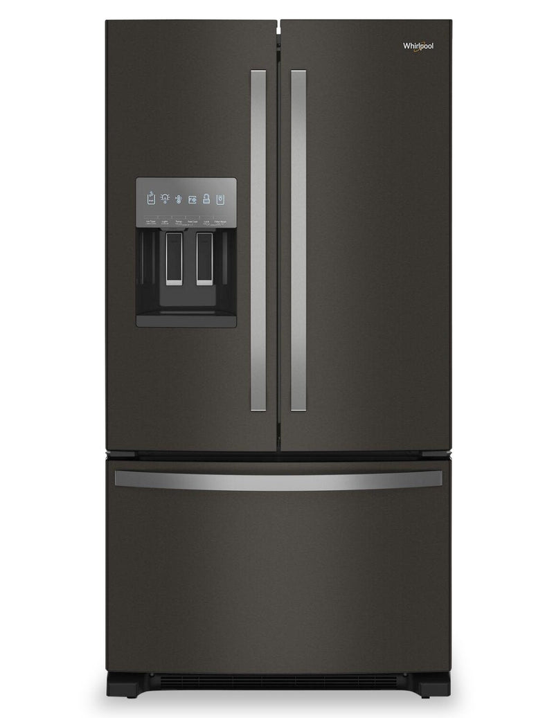 Whirlpool 36" 25 Cu. Ft. French-Door Refrigerator with Ice and Water Dispenser - WRFF3436RV | Réfrigérateur Whirlpool de 36 po et de 25 pi³ à portes françaises avec distributeur d’eau et de glaçons - WRFF3436RV | WRFF34RV