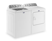 Maytag 5.4 Cu. Ft. Top-Load Washer and 7 Cu. Ft. Gas Dryer with Steam - White | Laveuse à chargement par le haut 5,4 pi3 et sécheuse à gaz 7 pi3 avec vapeur de Maytag - blanc | MATL545L