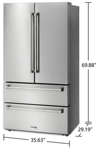 Thor Kitchen 22.5 Cu. Ft. Counter-Depth French-Door Refrigerator - TRF3602 