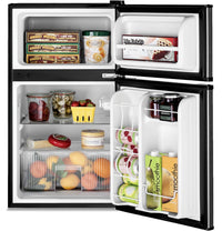 GE 3.1 Cu. Ft. Double-Door Compact Refrigerator - GDE03GLKLB - Refrigerator in Stainless Steel