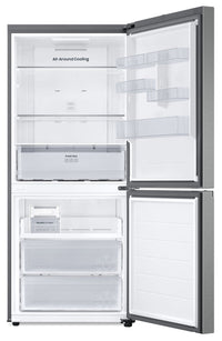 Samsung 30" 16.2 Cu. Ft. Counter-Depth Bottom-Mount Refrigerator - Stainless-Look (SL) Finish - RB16… | Réfrigérateur Samsung de 16,2 pi³ et de 30 po de profondeur comptoir à congélateur inférieur - fini …