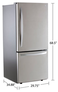 LG 22 Cu. Ft. Bottom-Freezer Refrigerator - LRDNS2200S 