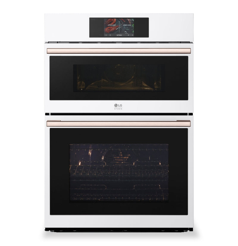 LG Studio 30" 6.4 Cu. Ft. Electric Combination Wall Oven with True Convection - Essence White - WCES6428N | Four mural combiné électrique LG Studio de 6,4 pi3 et de 30 po avec convection véritable - essence blanche - WCES6428N | WCES6428