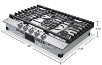 LG 30" Gas Cooktop with UltraHeat™ 22,000 BTU Dual Burner - CBGJ3027S 