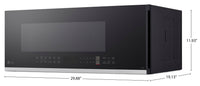 LG 1.3 Cu. Ft. Smart Low-Profile Over-the-Range Microwave Oven with Sensor Cook - MVEF1337F | Four à micro-ondes à hotte intégrée intelligent à profil bas LG de 1,3 pi3 avec cuisson par capteur - MVEF1337F | MVEF133F