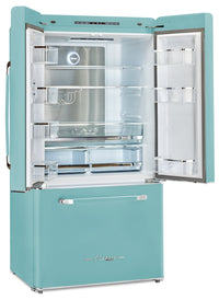 Classic Retro by Unique 36" 21.4 Cu. Ft. Counter-Depth Refrigerator - Ocean Mist Turquoise - UGP-595L T AC | Réfrigérateur Classic Rétro par Unique de 36 po et de 21,4 pi3 de profondeur comptoir - turquoise brume marine - UGP-595L T AC | U595LTAC