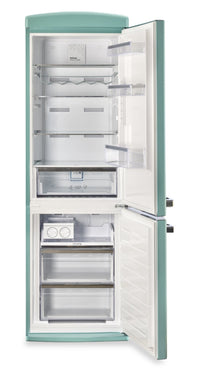 Classic Retro by Unique 24" 12 Cu. Ft. Bottom-Freezer Refrigerator - Ocean Mist Turquoise - UGP-340L T AC | Réfrigérateur Classic Rétro par Unique de 24 po et de 12 pi3 à congélateur inférieur - turquoise brume marine - UGP-340L T AC | U340LTAC