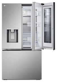 LG 36" 31 Cu. Ft. French-Door Standard-Depth MAX™ Refrigerator - Smudge Proof Stainless Steel - LRYK… | Réfrigérateur LG de 31 pi³ et de 36 po à portes françaises de profondeur standard MAXMC - acier inox…