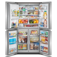 Whirlpool 36" 19 Cu. Ft. Counter-Depth 4-Door Refrigerator with Ice Maker - Stainless Steel - WRQC7836RZ | Réfrigérateur à 4 portes Whirlpool de 36 po et de 19 pi³ de profondeur comptoir avec machine à glaçons - acier inoxydable - WRQC7836RZ | WRQC783Z