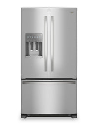 Whirlpool 36" 25 Cu. Ft. French-Door Refrigerator with Ice and Water Dispenser - WRFF3436RZ | Réfrigérateur Whirlpool de 36 po et de 25 pi³ à portes françaises avec distributeur d’eau et de glaçons - WRFF3436RZ | WRFF34RZ