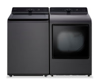 LG 5.8 Cu. Ft. Smart Top-Load Washer with EasyUnload™ and 7.3 Cu. Ft. Electric Dryer with AI Sensing | Laveuse intelligente à chargement par le haut LG 5,8 pi³ avec EasyUnload et sécheuse électrique LG 7,3 pi³ avec détection IA | LGTL8200