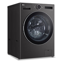 LG 5.7 Cu. Ft. Smart Front-Load High-Efficiency Steam All-in-One Laundry - Black Steel - WM6998HBA | Laveuse-sécheuse tout-en-un à la vapeur intelligente haute efficacité LG de 5,7 pi³ à chargement fro…