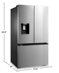 Midea 36" 29.3 Cu. Ft. Smart French-Door Refrigerator - Stainless Steel - MRF29D2AST | Réfrigérateur intelligent Midea de 36 po et de 29,3 pi³ à portes françaises - acier inoxydable - MRF29D2AST | MRF29D2S